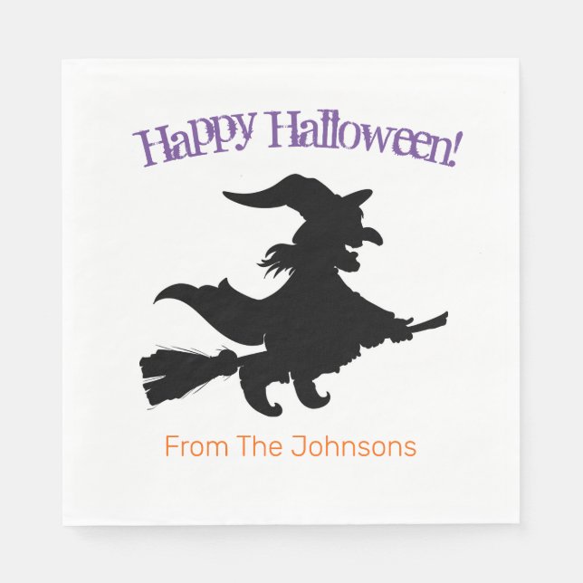 Servilleta De Papel Servilletas de papel de Halloween de bruja espanto (Anverso)