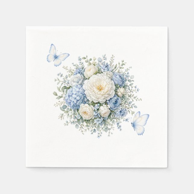 Servilleta De Papel Servilletas de papel de Hortensia Azul (Anverso)