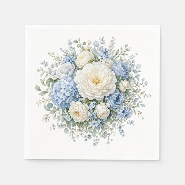 Servilleta De Papel Servilletas de papel de Hortensia Azul (Anverso)