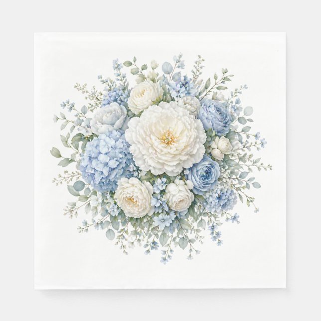 Servilleta De Papel Servilletas de papel de Hortensia Azul (Anverso)
