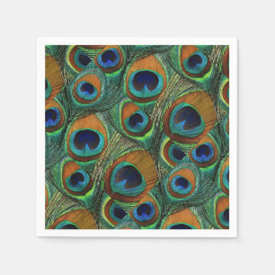 Servilleta De Papel Servilletas de papel de la pluma del pavo real -