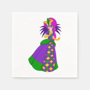 Servilleta De Papel Servilletas de papel de la Reina de Mardi Gras