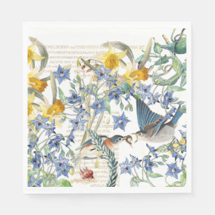 Servilleta De Papel Servilletas de papel de las flores de los pájaros
