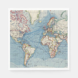 Servilleta De Papel Servilletas de papel de mapas antiguos