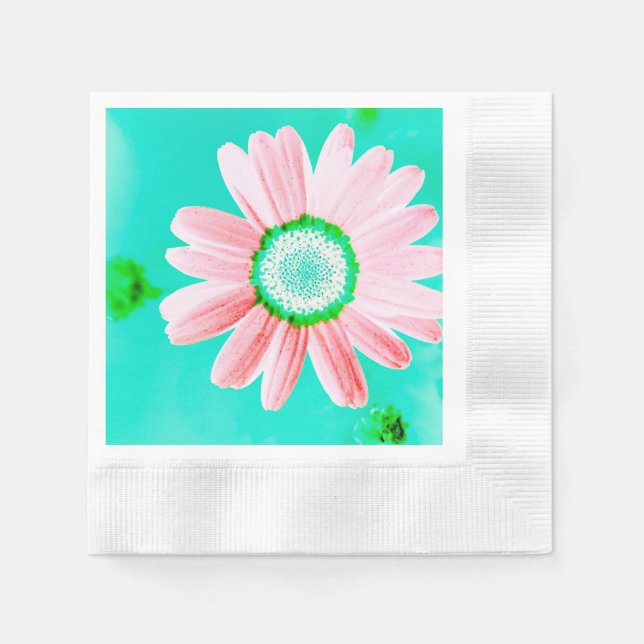Servilleta De Papel Servilletas de papel de margarita rosa (Anverso)