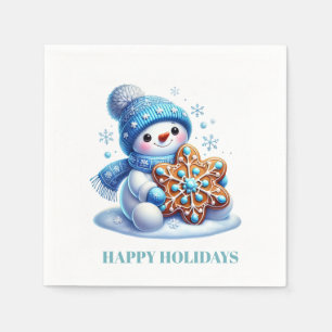 Servilleta De Papel Servilletas de papel de muñeco de nieve navideño