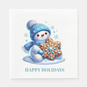 Servilleta De Papel Servilletas de papel de muñeco de nieve navideño
