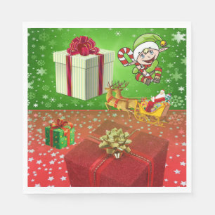 Servilleta De Papel Servilletas de papel de Navidad, Elfo