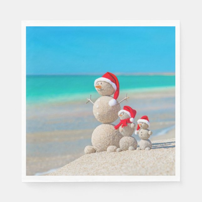 Servilleta De Papel Servilletas de papel de Navidad, muñeco de nieve (Anverso)