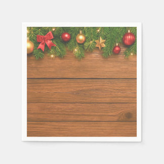 Servilleta De Papel Servilletas de papel de Navidad rústicas – Festivo