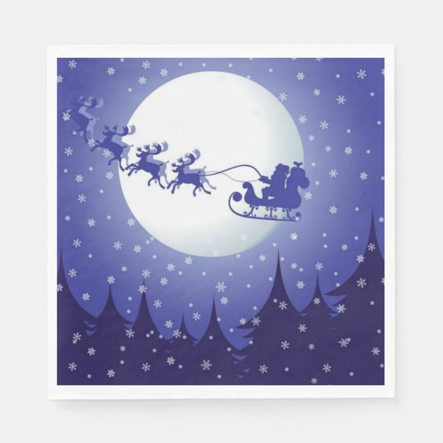 Servilleta De Papel Servilletas de papel de Navidad, Santa (Anverso)