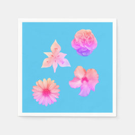 Servilleta De Papel Servilletas de papel de ramo de flores pastel