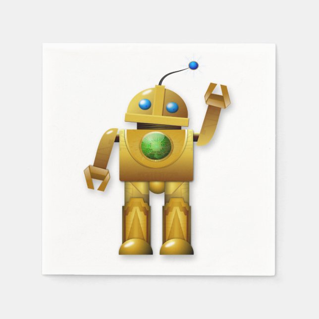 Servilleta De Papel Servilletas de papel de robot amigable (Anverso)