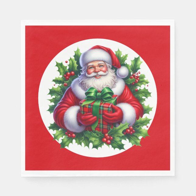 Servilleta De Papel Servilletas de papel de Santa para fiestas (Anverso)