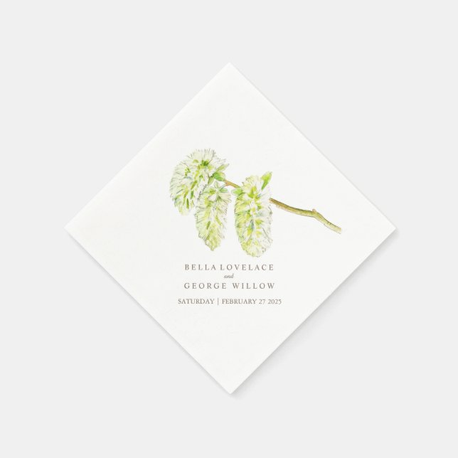 Servilleta De Papel servilletas de papel de sauce verde boda (Borde)