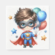 Servilletas de papel de superhéroe | Cumpleaños de