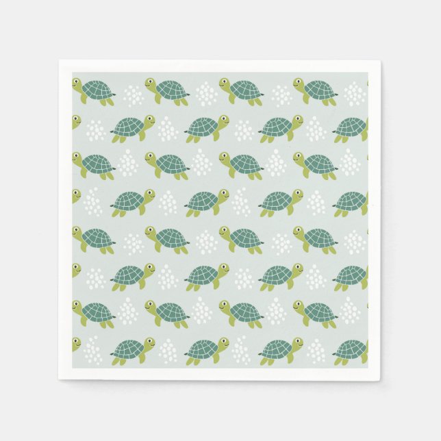 Servilleta De Papel Servilletas de papel de tortuga, fiesta costera de (Anverso)