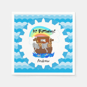 Servilleta De Papel Servilletas de papel del 1r cumpleaños de la arca
