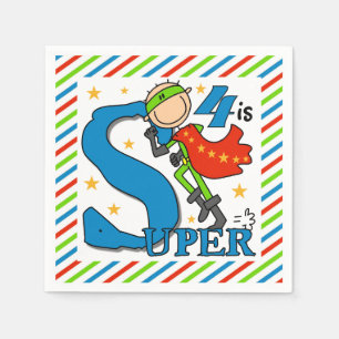 Servilleta De Papel Servilletas de papel del 4to cumpleaños del