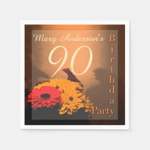 Servilleta De Papel Servilletas de papel del 90.o cumpleaños del ramo