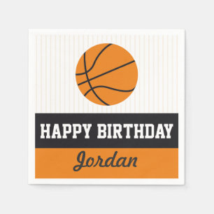 Servilleta De Papel Servilletas de papel del cumpleaños del baloncest