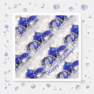 Servilleta De Papel Servilletas de papel del navidad de plata y azul