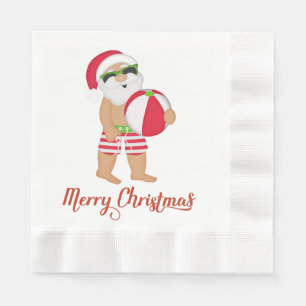 Servilleta De Papel Servilletas de papel del navidad tropical de Santa