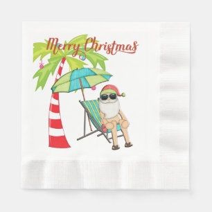 Servilleta De Papel Servilletas de papel del navidad tropical de Santa