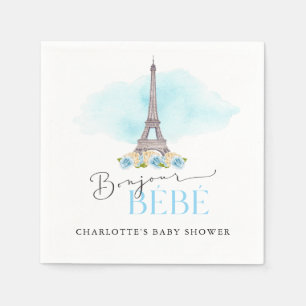 Servilleta De Papel Servilletas de papel Eiffel Tower Bonjour Baby Sho