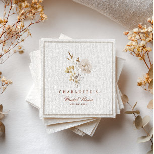 Servilleta De Papel Servilletas de papel elegantes neutras con flores 
