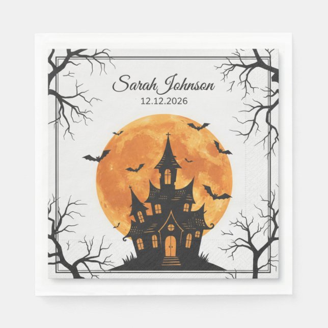 Servilleta De Papel servilletas de papel espeluznantes de Halloween, a (Anverso)