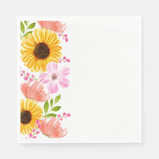 Servilleta De Papel Servilletas de papel - Estampado floral (Anverso)