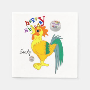 Servilleta De Papel Servilletas de papel Feliz Cumpleaños, Gallo