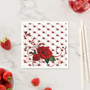 Servilleta De Papel Servilletas de papel, Flor de Rosa Roja