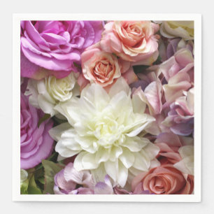 Servilleta De Papel Servilletas de papel florales con dalias y rosas
