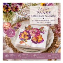 Servilletas de papel florales Pensamiento (Juego d