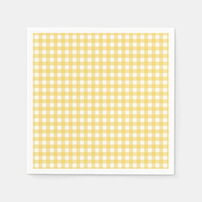 Servilleta De Papel Servilletas de papel gingham amarillo de Lauren (Anverso)