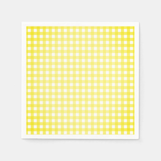 Servilleta De Papel Servilletas de papel gingham amarillo Faye (Anverso)