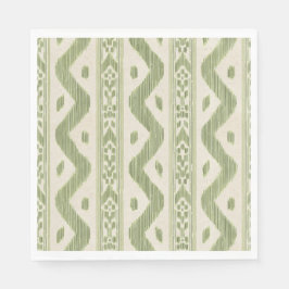 Servilleta De Papel Servilletas de papel Ikat verdes y crema, tejidas