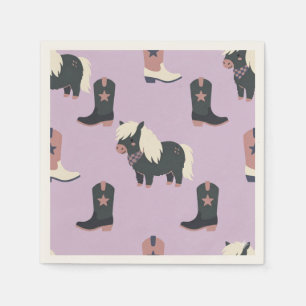 Servilleta De Papel Servilletas de papel Lilac Cowgirl Pony & Boots