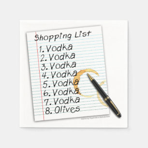 SERVILLETA DE PAPEL SERVILLETAS DE PAPEL - LISTA DE COMPRAS DE VODKA
