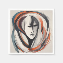 Servilleta De Papel Servilletas de papel marrón azul cara de mujer ele