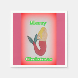 Servilleta De Papel servilletas de papel Merry Christmas sirena rubia