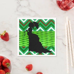 Servilleta De Papel Servilletas de Papel, Mujer Africana Verde