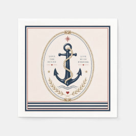Servilleta De Papel Servilletas de papel náuticas clásicas Sailorcore