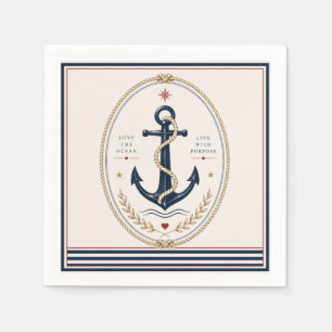 Servilleta De Papel Servilletas de papel náuticas clásicas Sailorcore