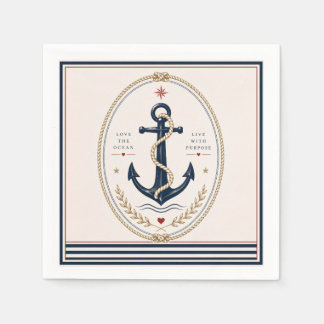 Servilleta De Papel Servilletas de papel náuticas clásicas Sailorcore