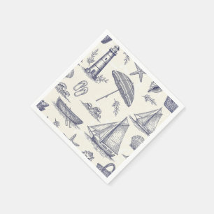 Servilleta De Papel Servilletas de papel náutico costero vintage
