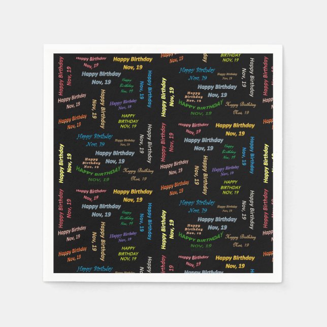 Servilleta De Papel servilletas de papel Noviembre, 19 Cumpleaños (Anverso)