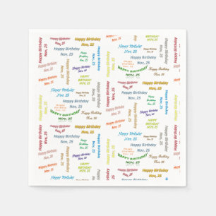 Servilleta De Papel servilletas de papel Noviembre, 25 Cumpleaños